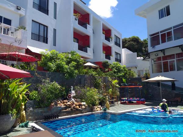 calao kep residence hotel in kep, cambodia.