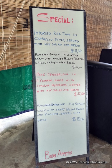 Italian Corner in Kep, Cambodia.