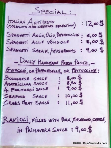 Italian Corner in Kep, Cambodia.