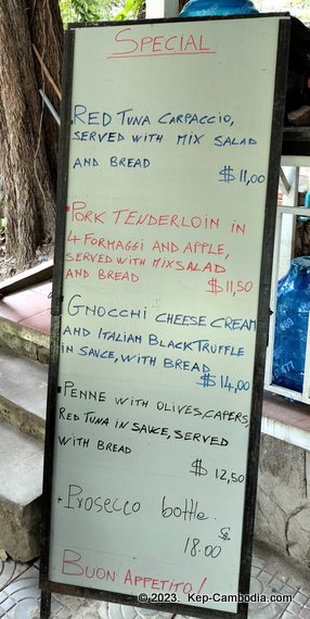 Italian Corner in Kep, Cambodia.