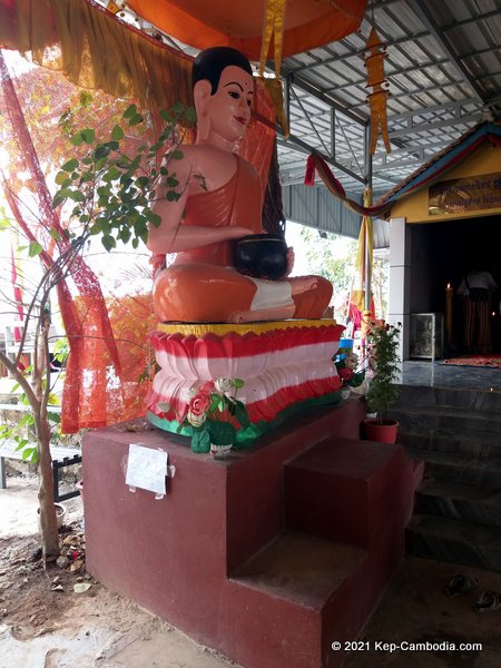 wat num bone buddhist temple in kep, cambodia