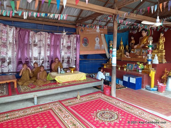 wat num bone buddhist temple in kep, cambodia