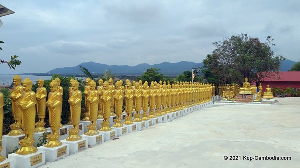 wat num bone buddhist temple in kep, cambodia