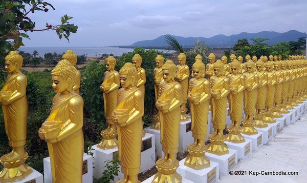 wat num bone buddhist temple in kep, cambodia