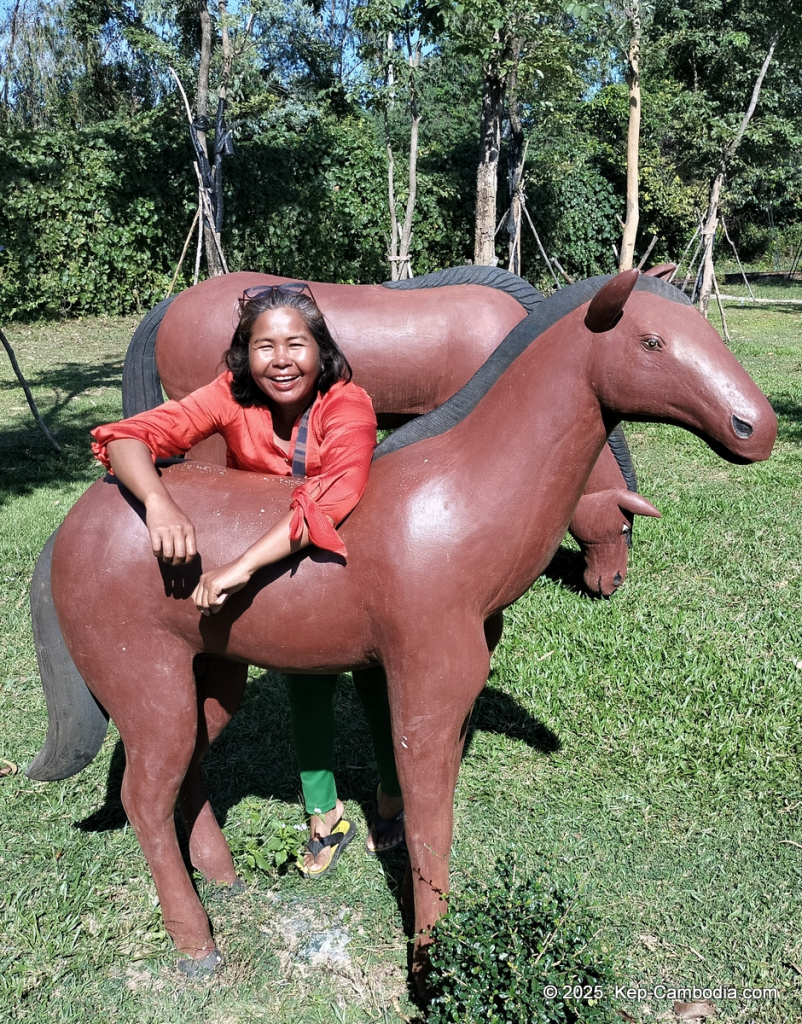 Phnom Vor Natural Paradise Resort in Kep, Cambodia and Kampot. Restaurant and Bamboo Train.
