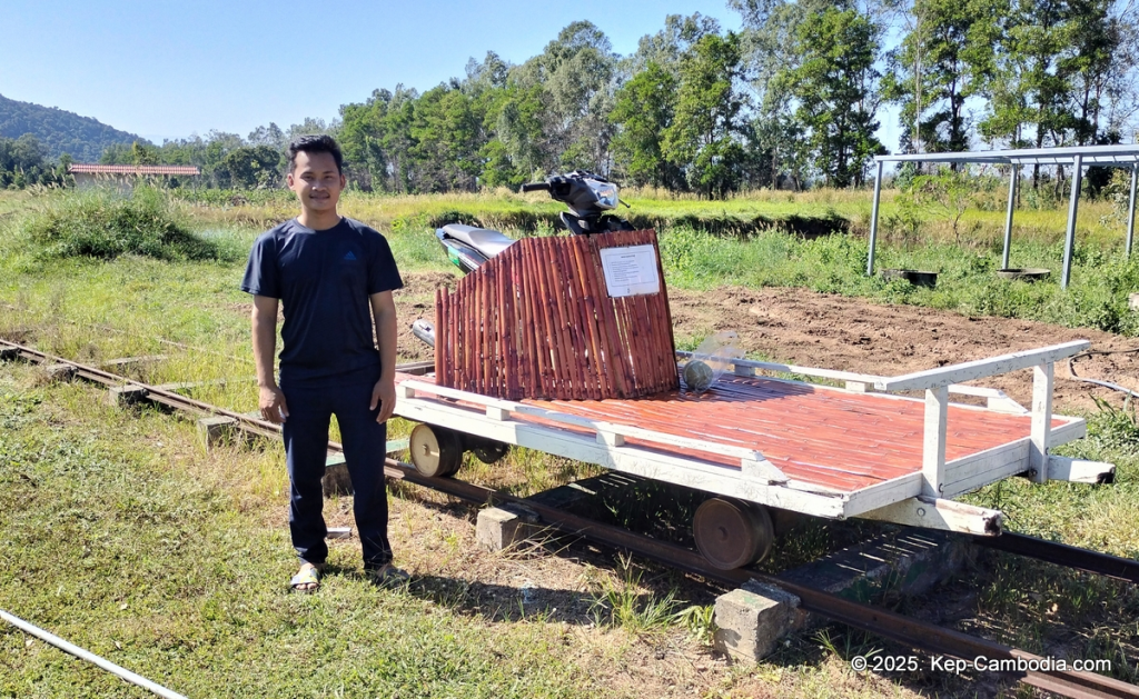 Phnom Vor Natural Paradise Resort in Kep, Cambodia and Kampot. Restaurant and Bamboo Train.