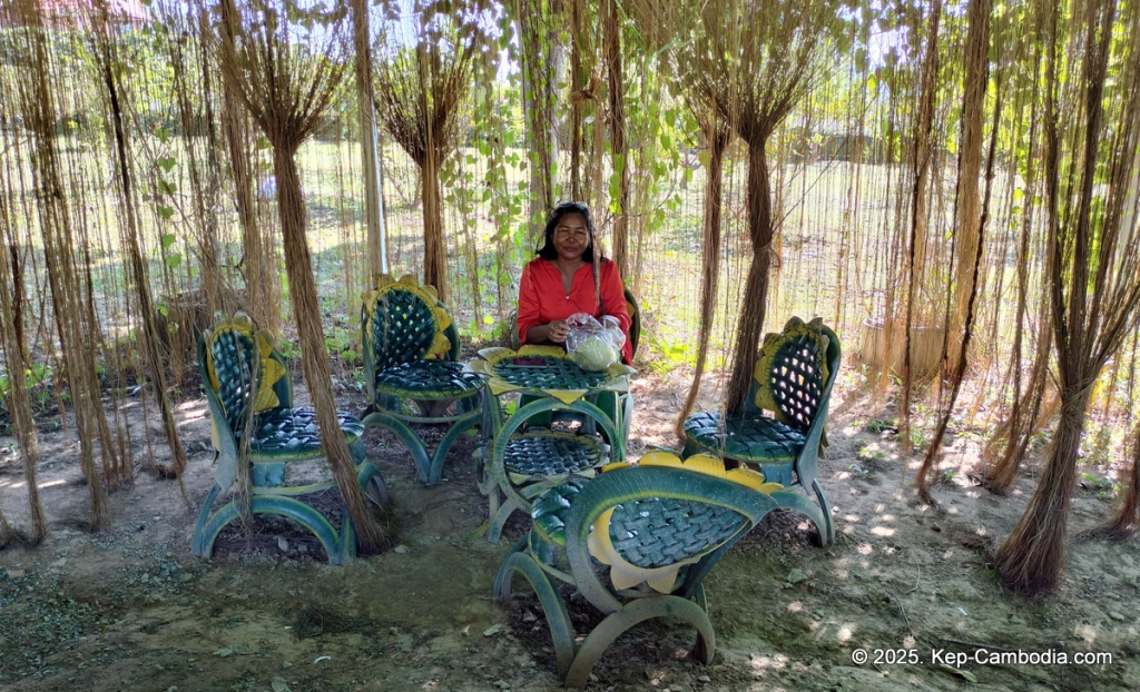 Phnom Vor Natural Paradise Resort in Kep, Cambodia and Kampot. Restaurant and Bamboo Train.