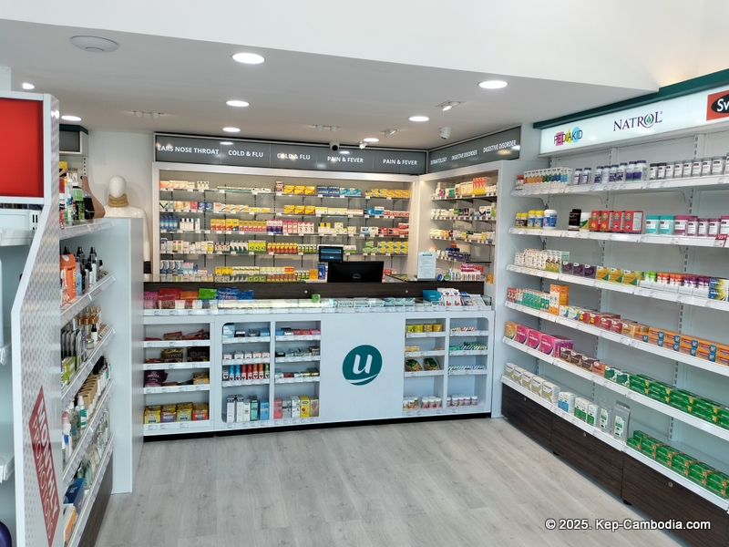 Ucare Pharmacy in Kep, Cambodia.