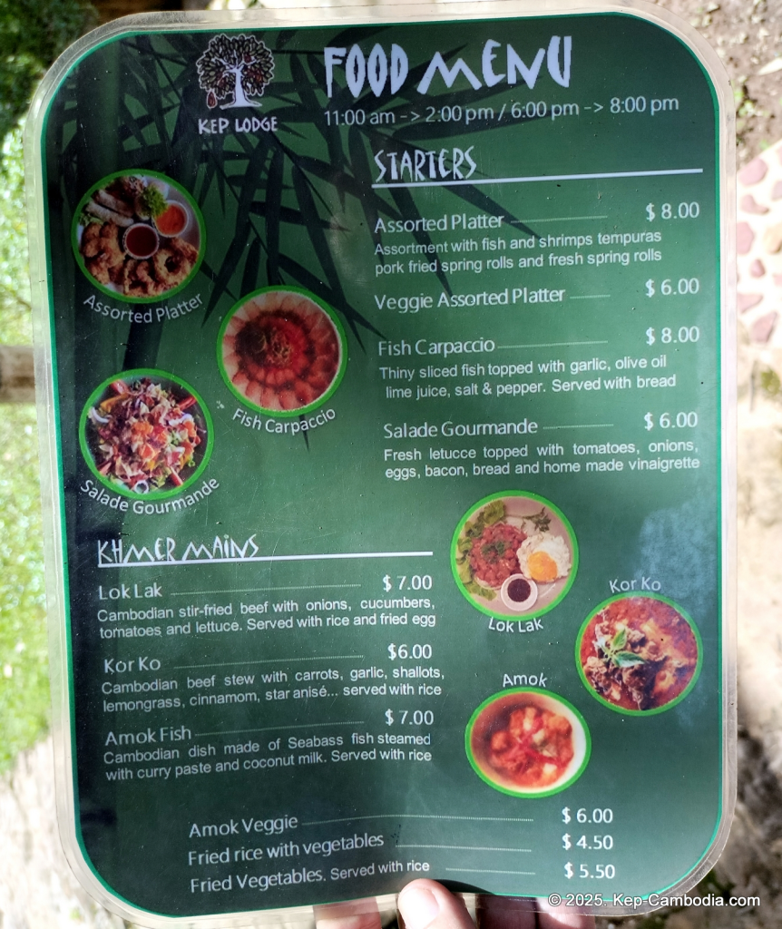Kep Lodge Guesthouse & Restaurant in Kep, Cambodia.