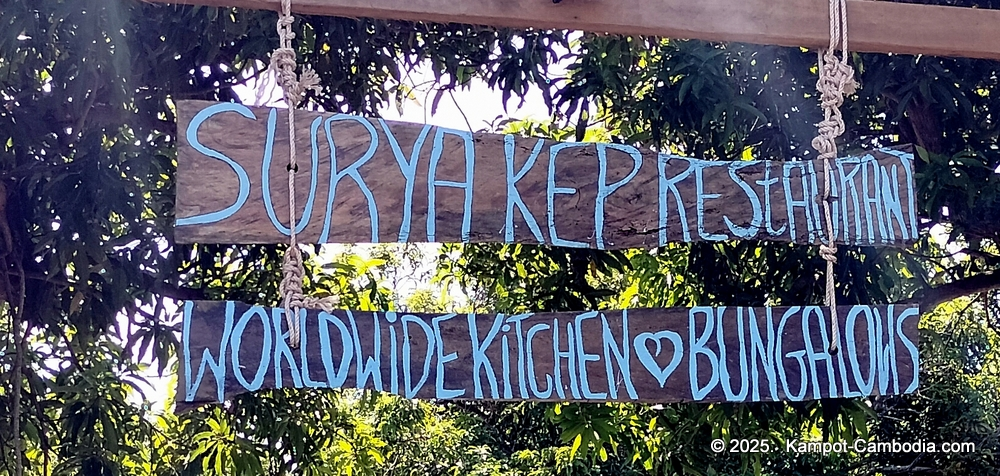 Surya Kep Restaurant and Bungalows in Kep, Cambodia.
