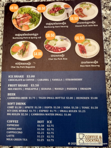 Cuisine at Coffee & Cocktails in Kep, Cambodia.
