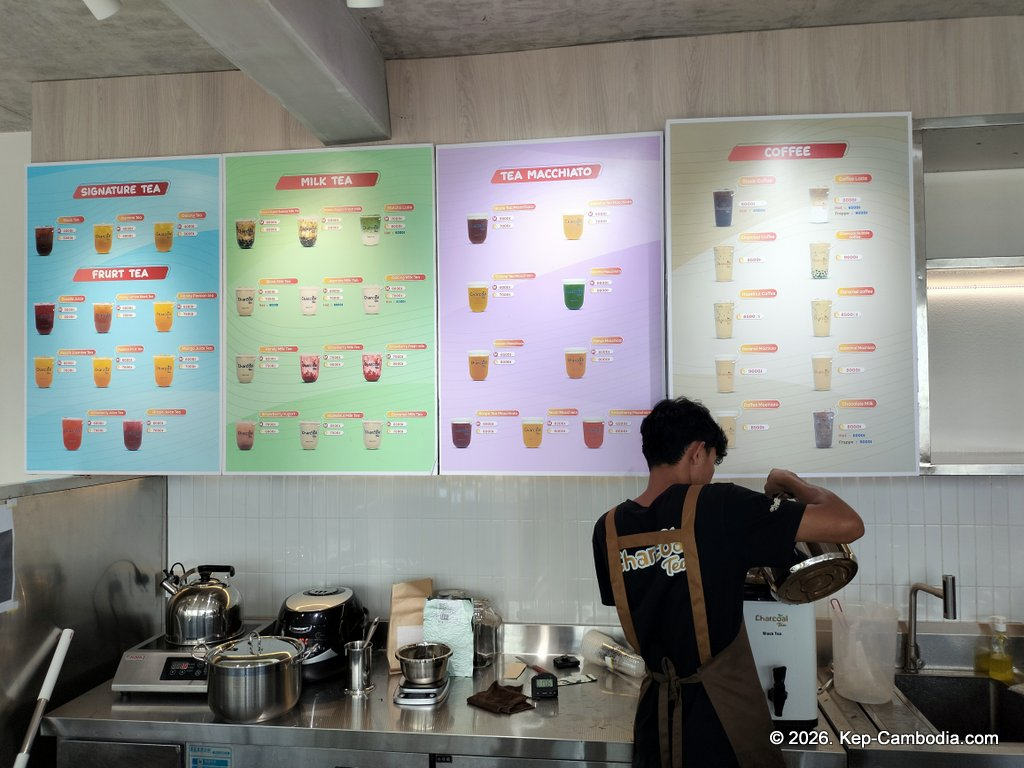 Charcoal BBQ and Cafe on the Kep Beach in Cambodia.