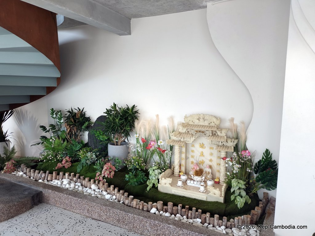 Charcoal BBQ and Cafe on the Kep Beach in Cambodia.