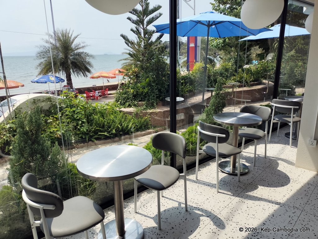 Charcoal BBQ and Cafe on the Kep Beach in Cambodia.