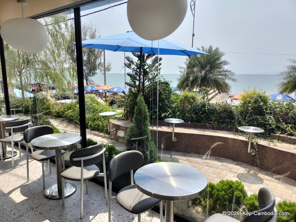 Charcoal BBQ and Cafe on the Kep Beach in Cambodia.