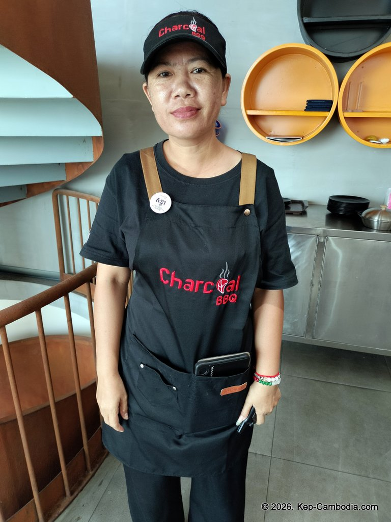 Charcoal BBQ and Cafe on the Kep Beach in Cambodia.