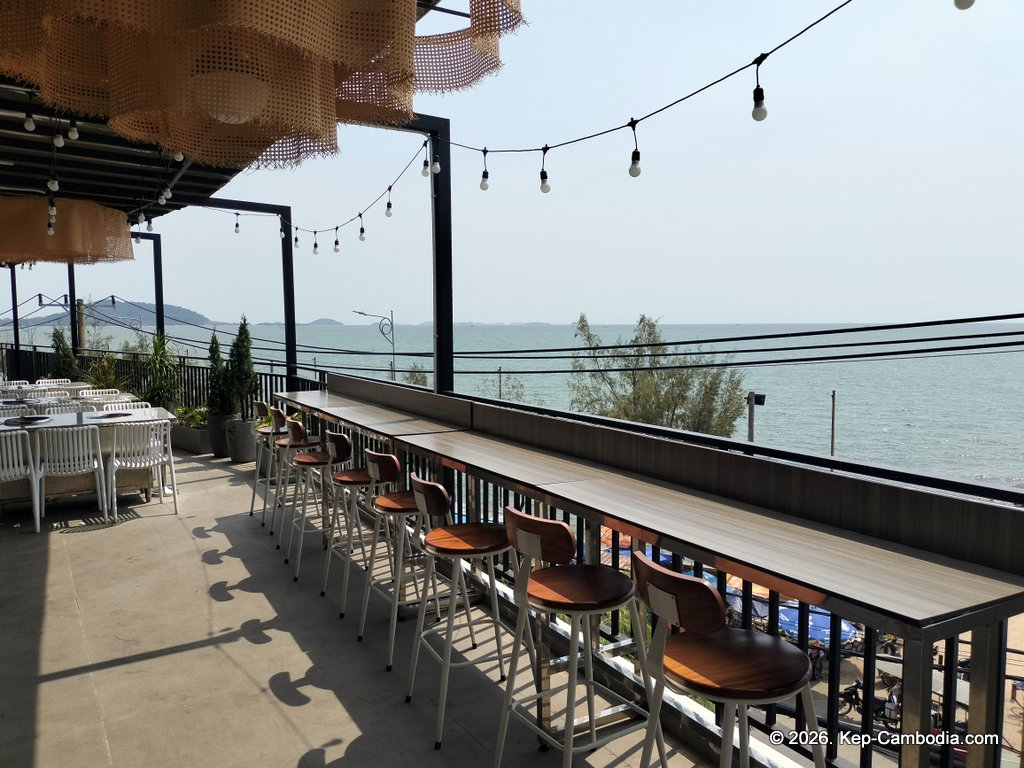 Charcoal BBQ and Cafe on the Kep Beach in Cambodia.