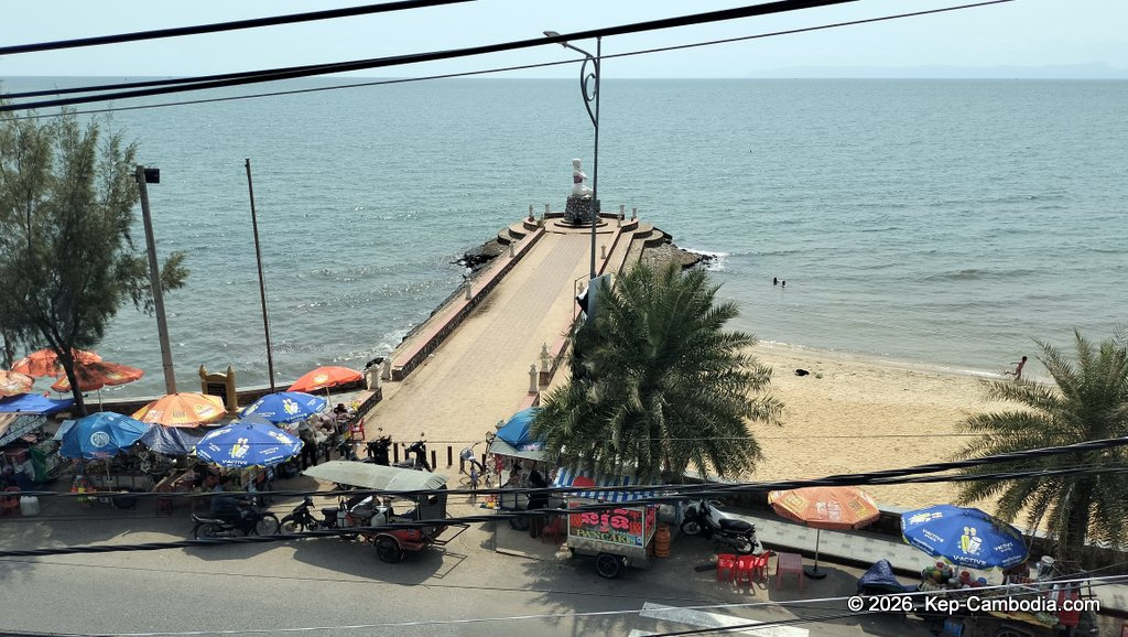 Charcoal BBQ and Cafe on the Kep Beach in Cambodia.