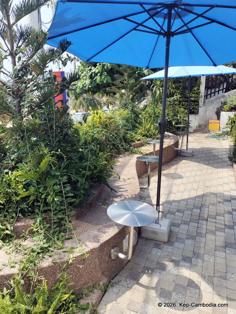 Charcoal BBQ and Cafe on the Kep Beach in Cambodia.