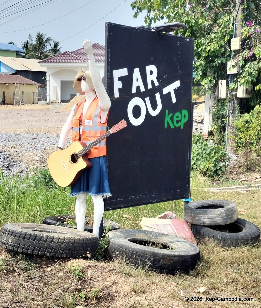 far out kep in kep, cambodia. backpacker hotel and restaurant