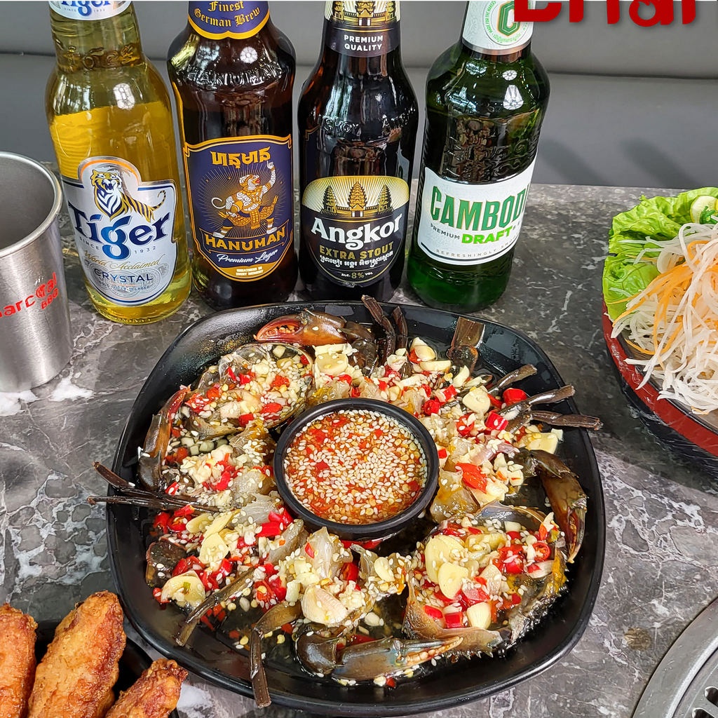 Charcoal BBQ and Cafe on the Kep Beach in Cambodia.