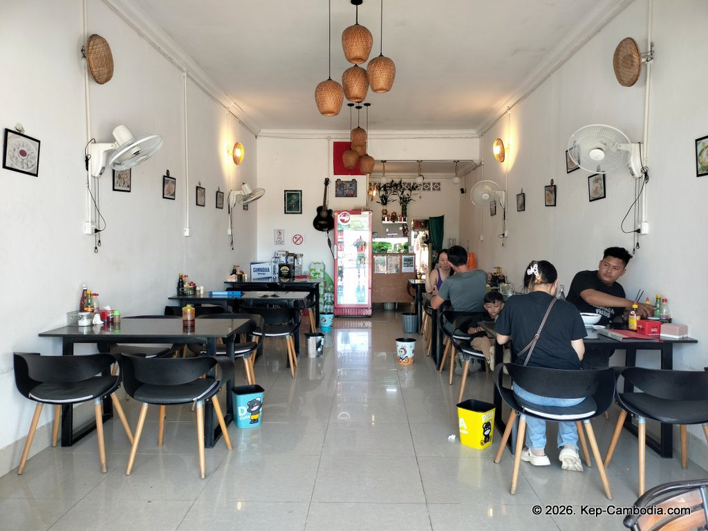 Kep Noodles Restaurant in Kep, Cambodia.