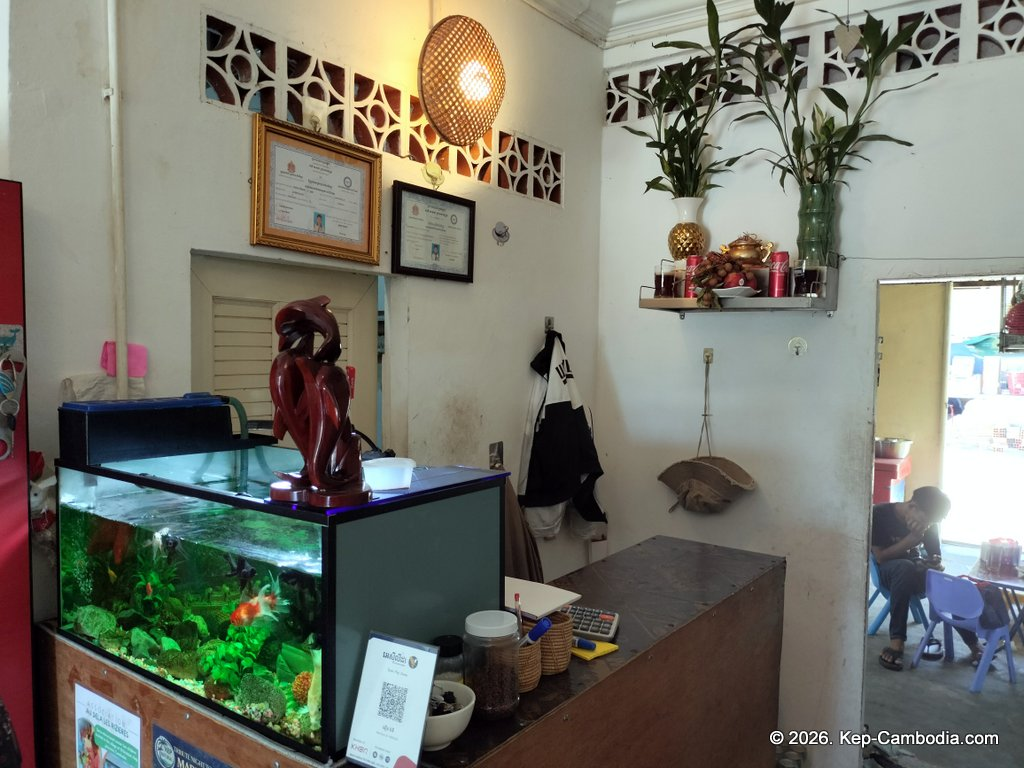 Kep Noodles Restaurant in Kep, Cambodia.