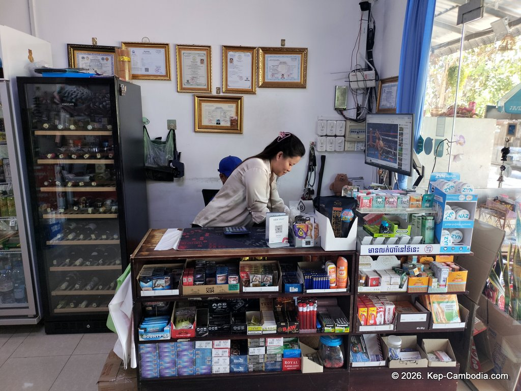 Mart 24h Grocery Store in Kep, Cambodia.