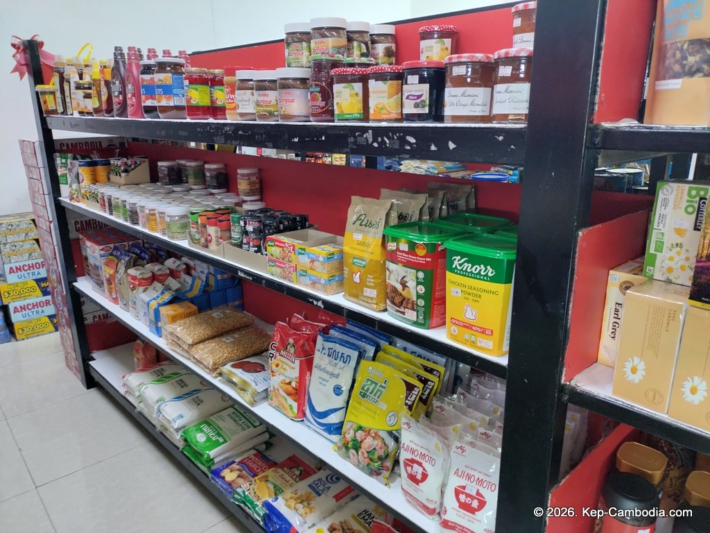 Mart 24h Grocery Store in Kep, Cambodia.