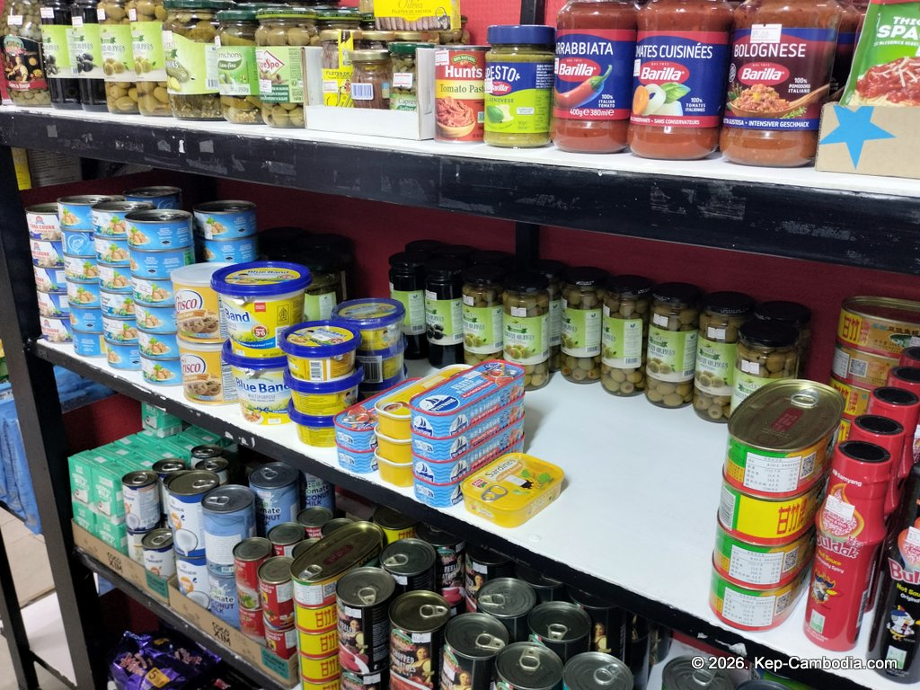 Mart 24h Grocery Store in Kep, Cambodia.