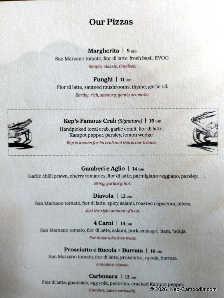 Proof Pizza Bar & Cafe in Kep, Cambodia.