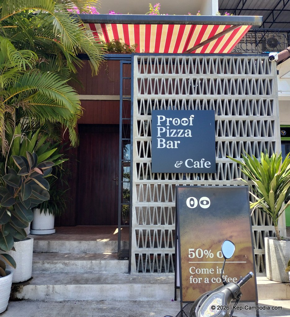 Proof Pizza Bar & Cafe in Kep, Cambodia.