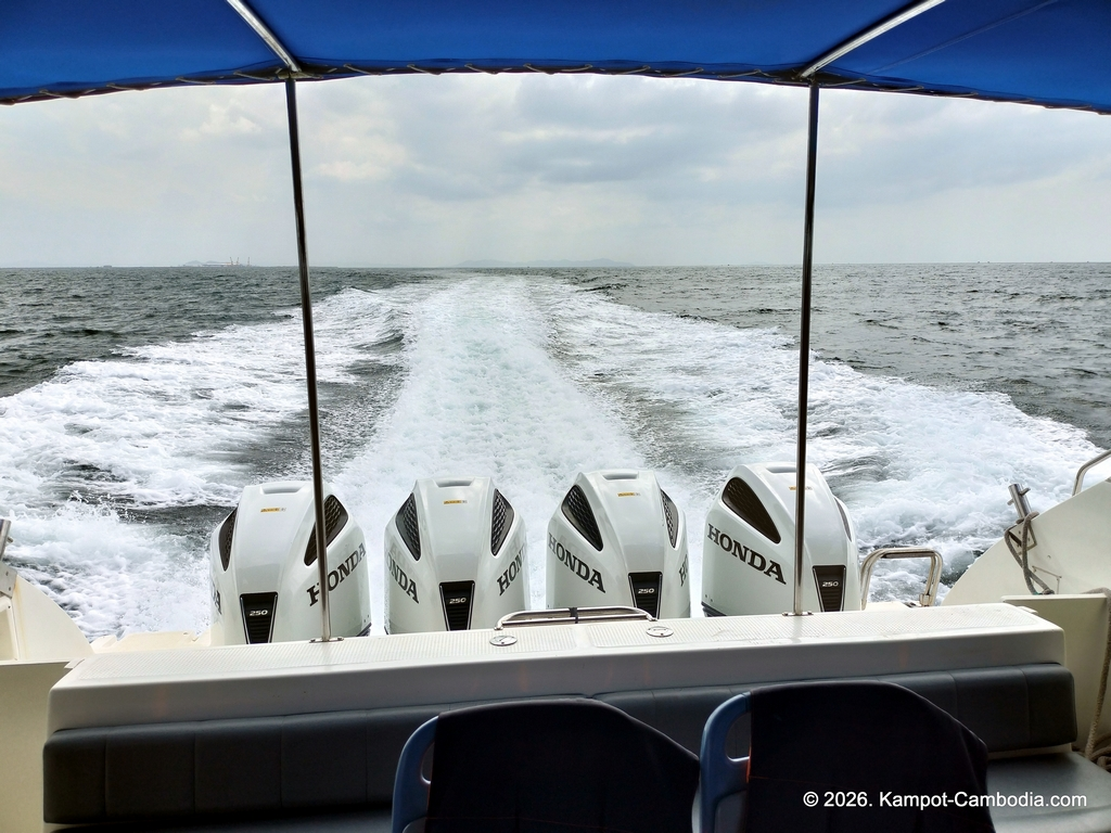 GTVC Speedboat ferry from Kep to Kampot to the Cambodian Islands.