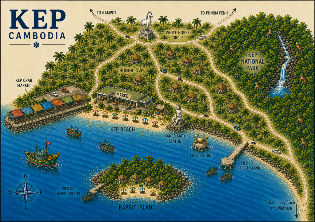 map of kep, cambodia.  2026.