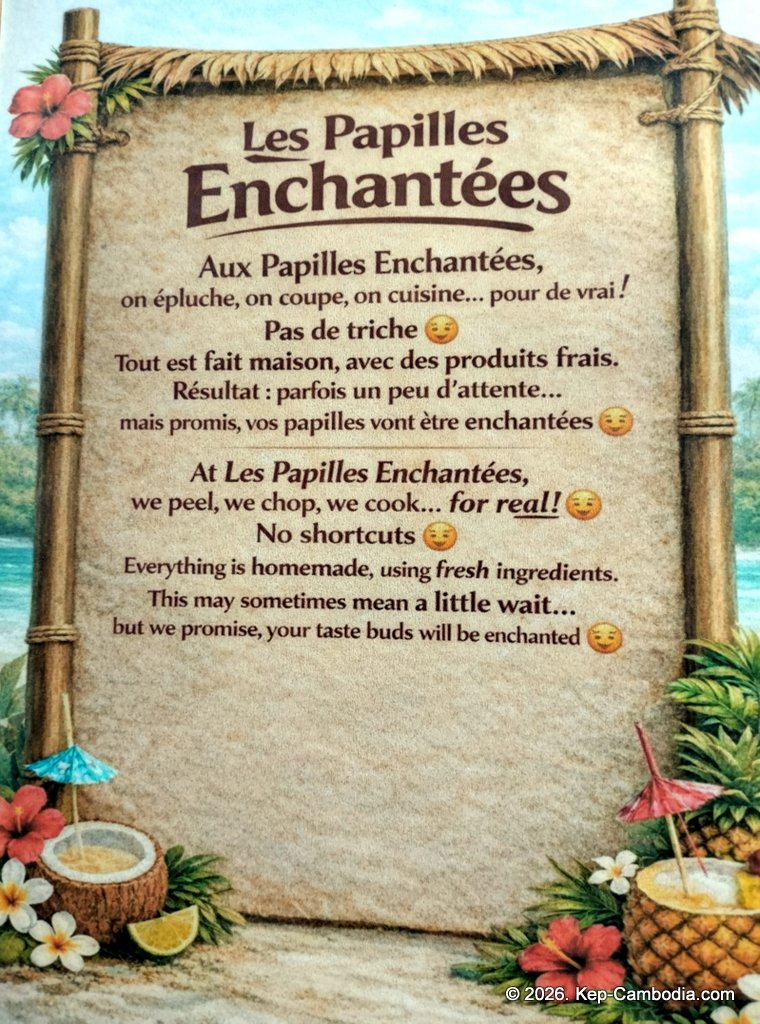 Les Papilles Enchantees in kep, cambodia
