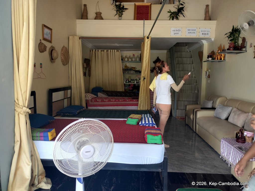 Srey Pov Massage in Kep, Cambodia.