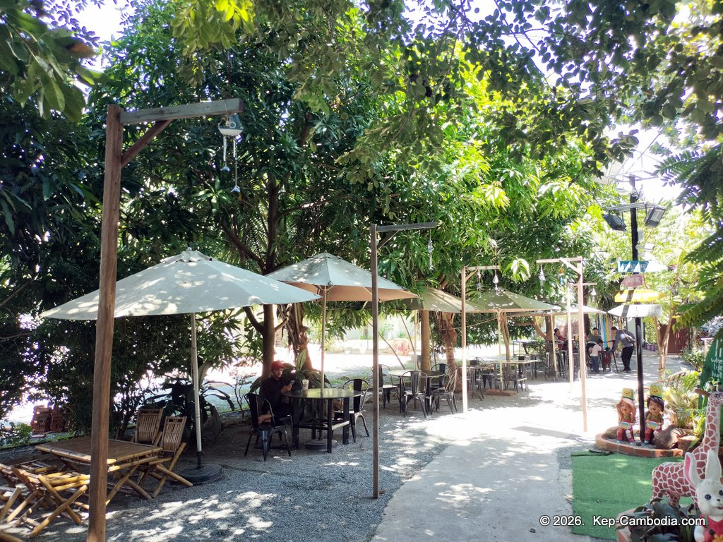 Samut Coffee and restaurant at the Kep Crab Market in Cambodia.