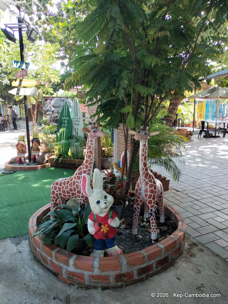 Samut Coffee and restaurant at the Kep Crab Market in Cambodia.