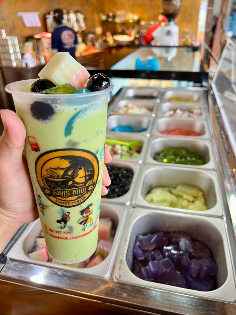 Samut Coffee and restaurant at the Kep Crab Market in Cambodia.